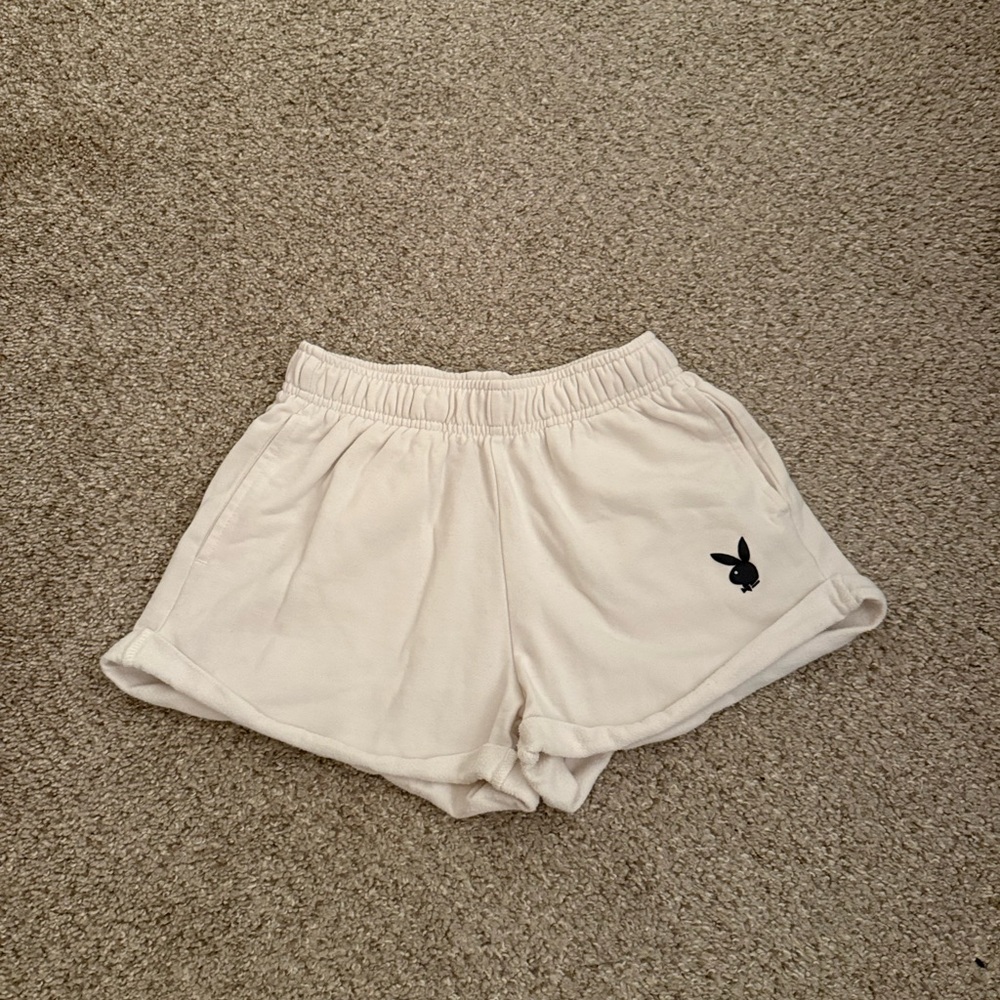 Playboy by PacSun Women's Cream Sweat Shorts